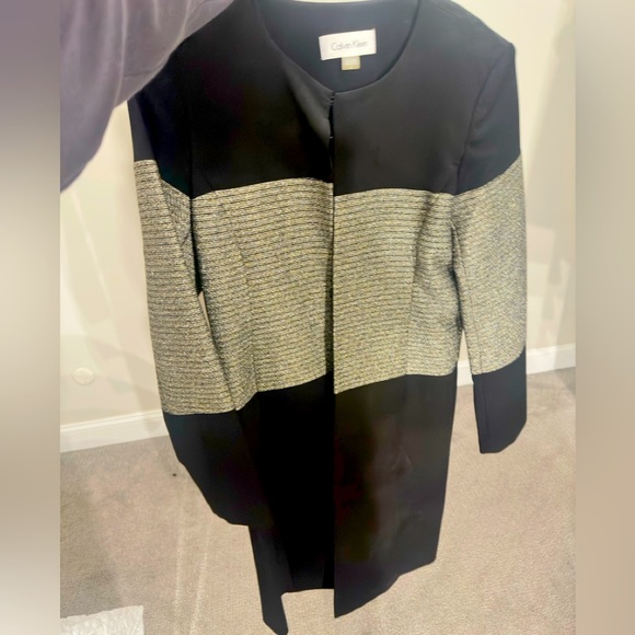 CALVIN KLEIN Black & Metallic Gold Jacket - Picture 1 of 6